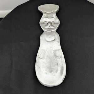 Cast Aluminum Dough Boy Spoon Rest Baker Cook Kitchen 9.25" Tall Silver